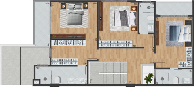 Cobertura Duplex - Pavimento Superior - 230,00m²