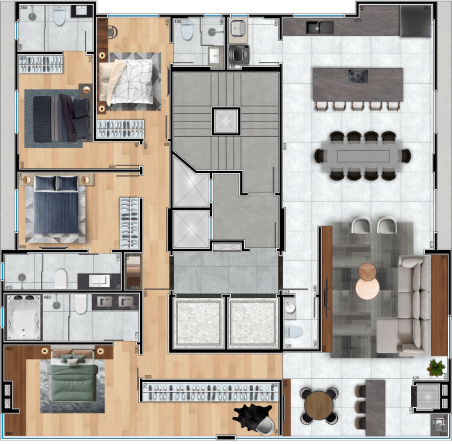 4 suítes - 203,00 m²